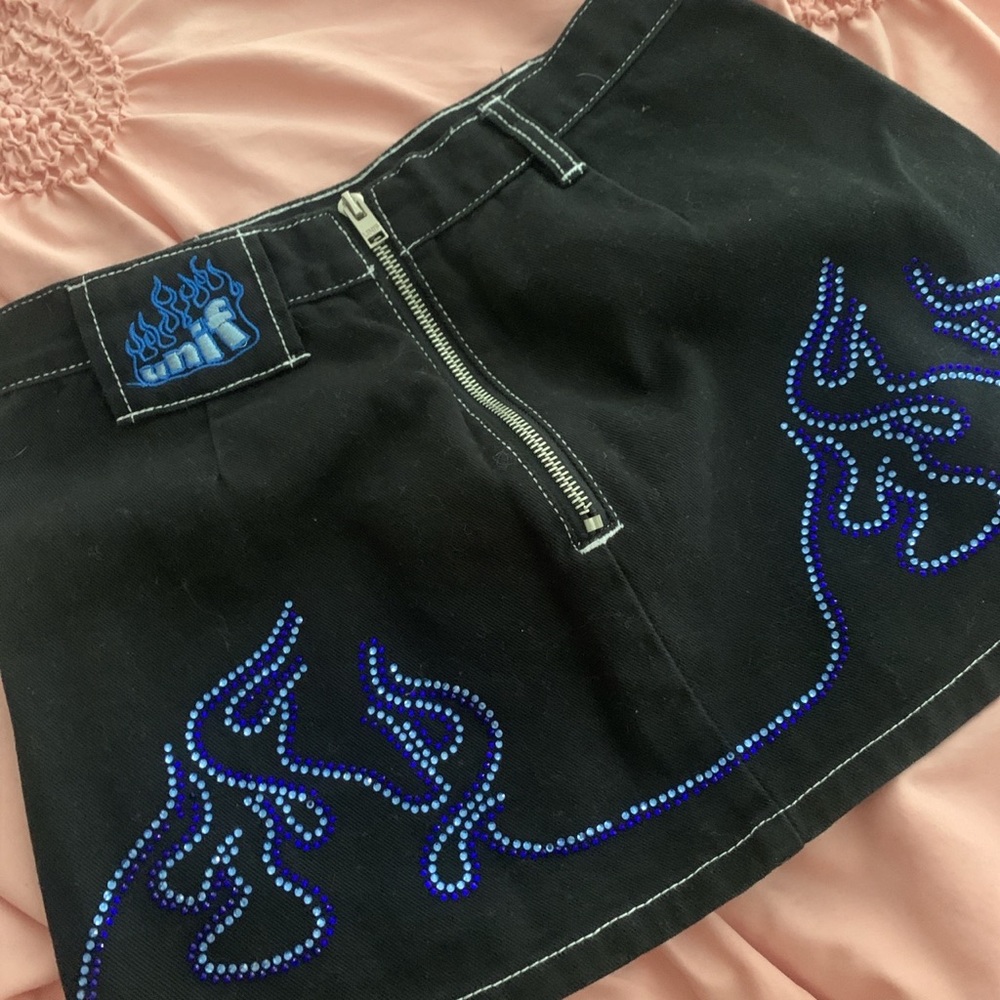 UNIF DEADSTOCK — BLUE FLAME SKIRT! LIKE NEW, SIZE S
